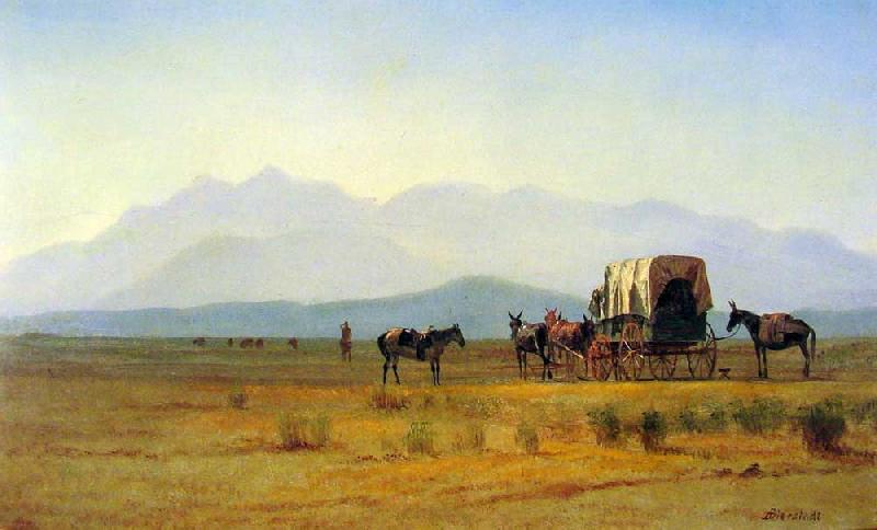 Albert Bierstadt Surveyor's Wagon in the Rockies oil painting image